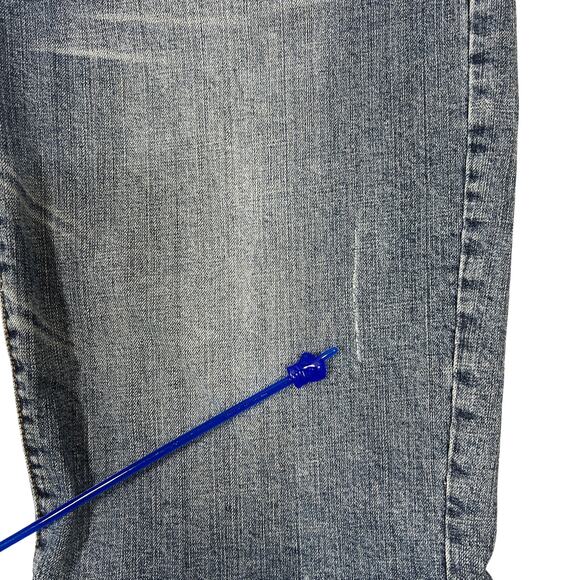 Y2K Grunge Bermuda Jean Shorts Sz 14 Stretch Denim Retro 90s Skater Wide Waist - Picture 8 of 13